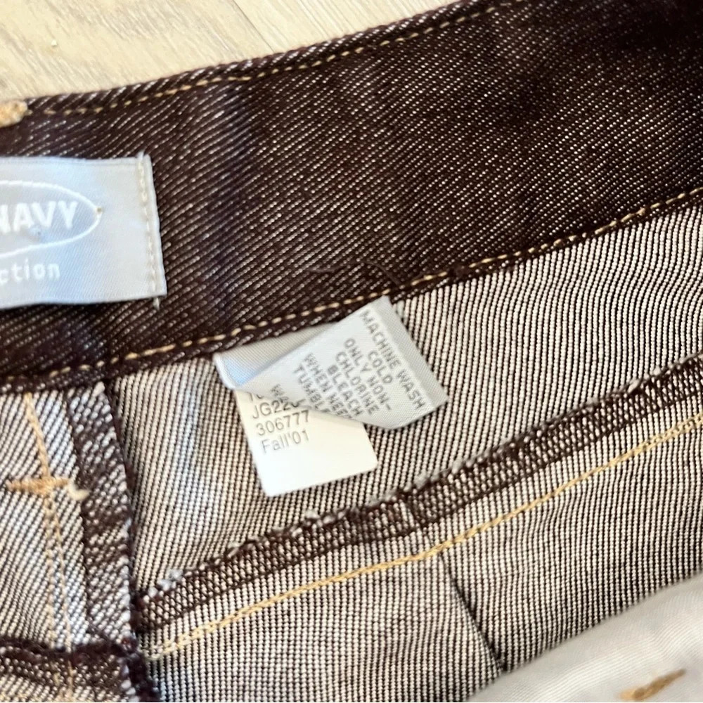 Vintage 2001 Y2K Old Navy Chocolate Brown Denim Pants 10 - Picture 5 of 12